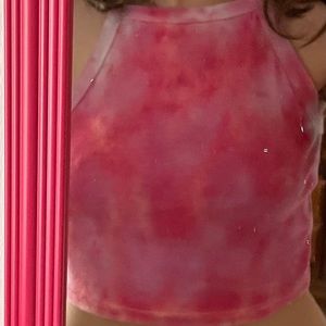 Handmade pink TIEDYE crop top